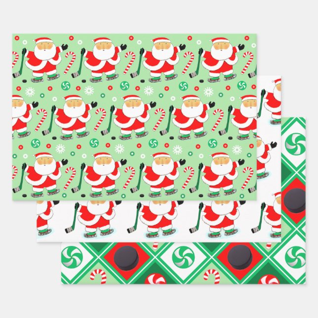 Papier cadeau de Noël de hockey (Lot)
