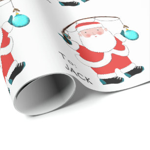 Papier cadeau de Noël de pêche personnalisé