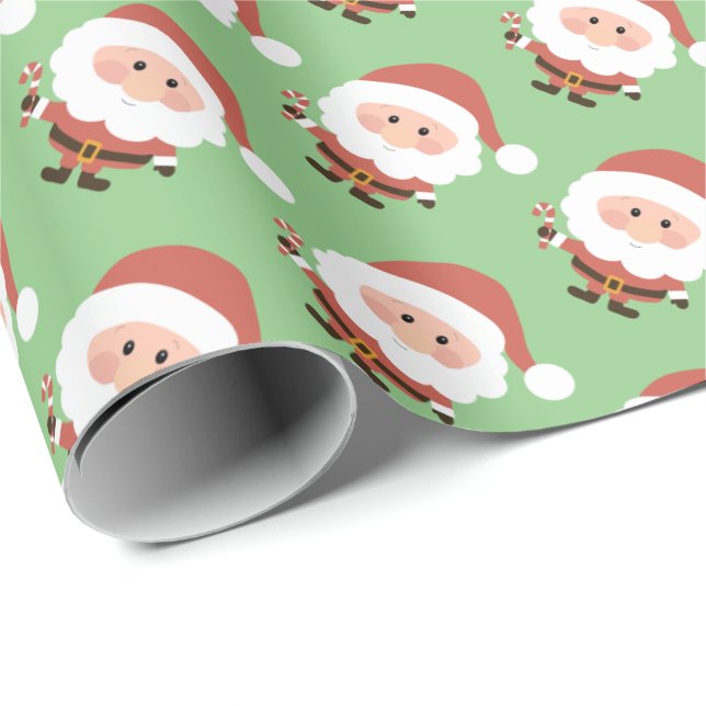 Papier cadeau de Noël du Père Noël (Coin rond)