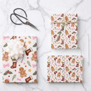 Papier cadeau de Noël en pain d'épices