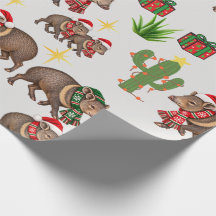 Papier Cadeau de Noël Famille Javelina