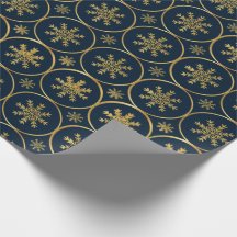 Papier cadeau de Noël Golden Snowflake