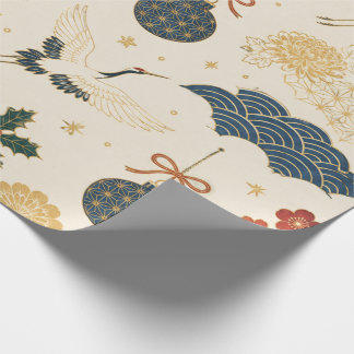 Papier cadeau de Noël Grue Japonaise