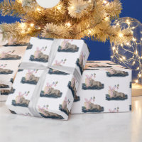 Papier cadeau de Noël magique à cheval