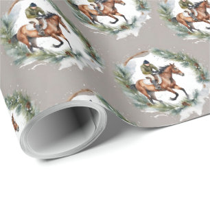 Papier Cadeau de Noël pour Cavalier