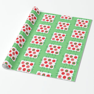 Papier cadeau de Noël pour pays vert et rouge