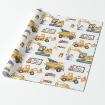 Papier cadeau de Noël thème construction