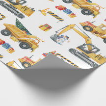 Papier cadeau de Noël thème construction