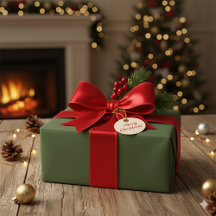 Papier cadeau de Noël vert forêt élégant