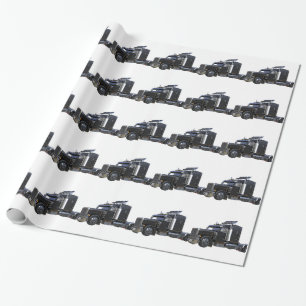 Papier Cadeau De noir camion de remorque de tracteur semi