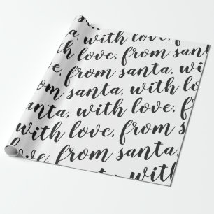 Papier Cadeau de père Noël, avec amour noir