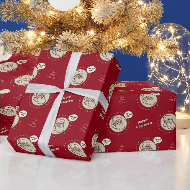 Papier Cadeau De Père Noël avec amour (personnalisable) 🎅 (Vacances)