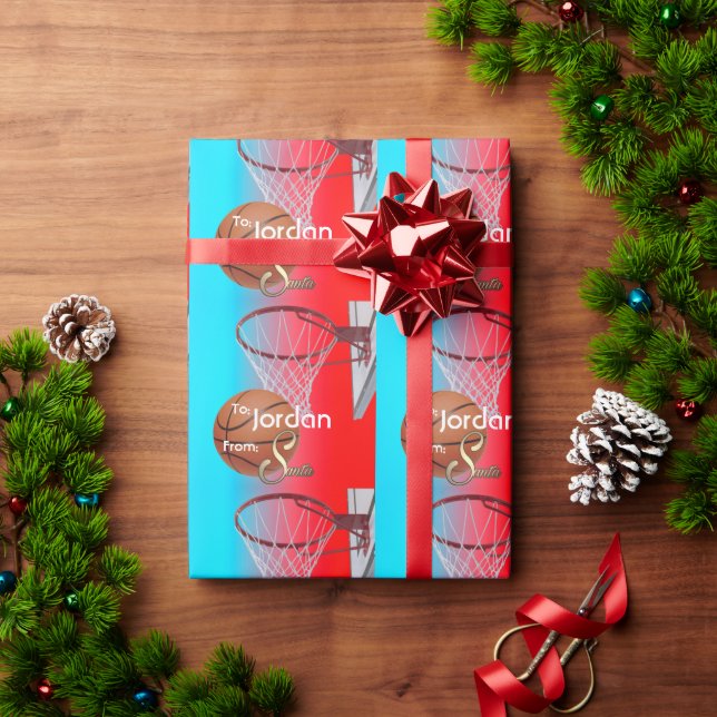 Papier Cadeau De Père Noël Basketball (Cadeau de vacances)