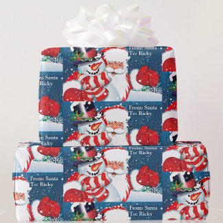 Papier Cadeau De Père Noël Pour Ajouter Le Nom De L'Enfant Noël