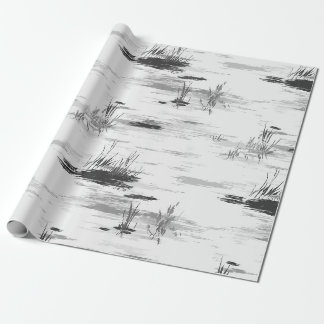 Papier cadeau de printemps de l'étang fantomatique