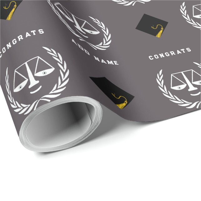 Papier cadeau de remise de diplômes d'études de dr (Coin rond)