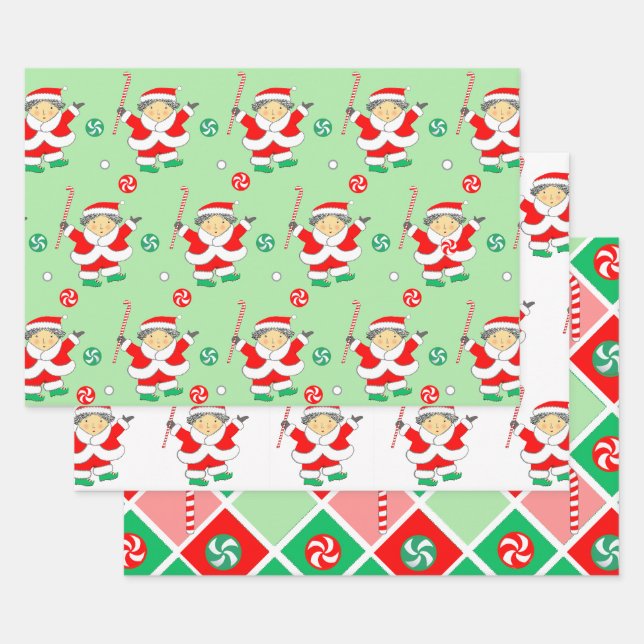 Papier cadeau de vacances de hockey sur gazon (Lot)