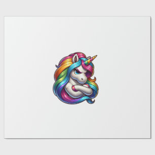 Papier Cadeau Débardeur d'art de licorne avec crinière arc-en-ci