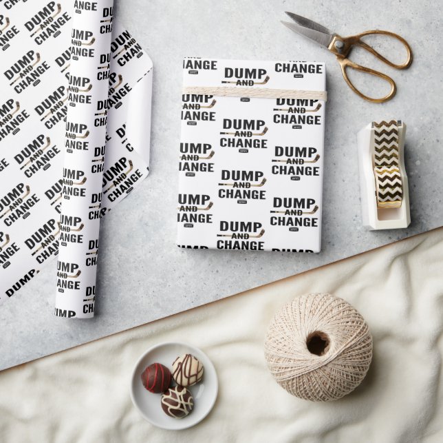 Papier Cadeau Décharge de bébé d'hockey et douche de changement (Artisanat)