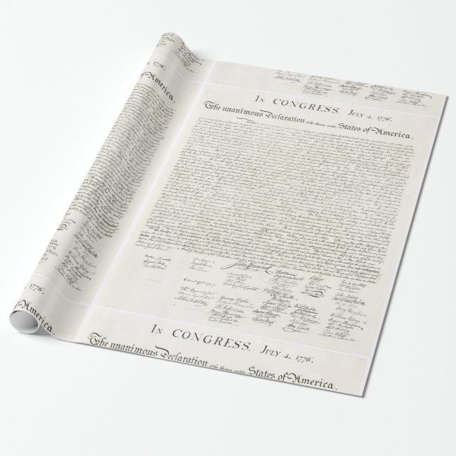 Papier Cadeau Déclaration d'indépendance des États-Unis (Déroulé)