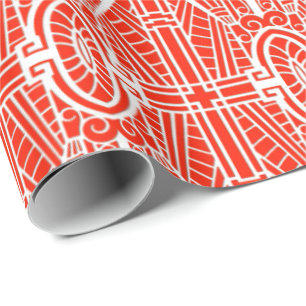 Papier Cadeau Déco Motif architecturale, Mandarin Orange