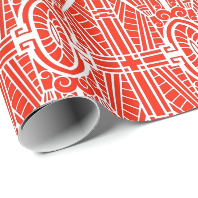 Papier Cadeau Déco Motif architecturale, Mandarin Orange (Coin rond)