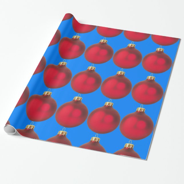 Papier Cadeau Décor de Noël Rouge (Déroulé)