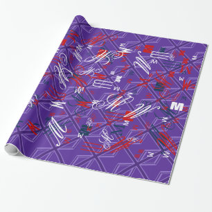 Papier Cadeau Décor Union Jack Accent Violet