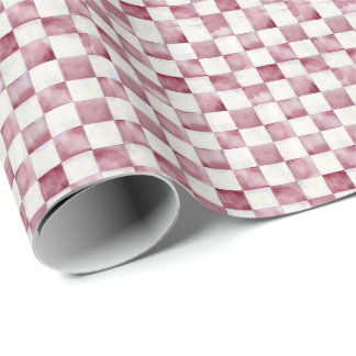 Papier cadeau décoratif à carreaux rouges