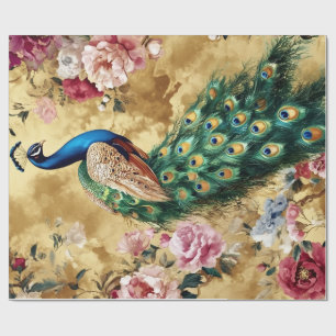 Papier Cadeau Décoratif Paon Oriental