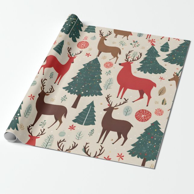 Papier Cadeau décoration de Noël Papier d'enveloppement (Déroulé)