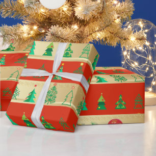 Papier Cadeau Décoration des cadeaux de vacances d'hiver sapin 