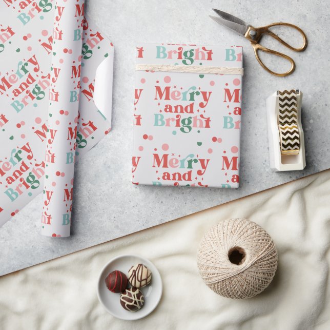 Papier Cadeau Décorations de Noël Bleu Rouge (Artisanat)