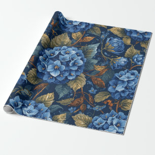 Papier Cadeau Découpage à motif floral d'hortensia délavé élégan