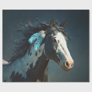 Papier Cadeau Découpage d'accent de plume de cheval Mustang Pint