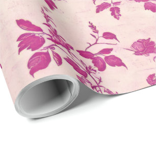 Papier Cadeau Découpage de la Chinoiserie rose