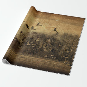 Papier Cadeau Découpage de texture de Sepia, épée Vintage d'oies