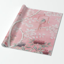 Découpage d'oiseaux de la Chinoiserie rose