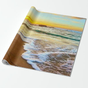 Papier Cadeau Découpage du coucher de soleil sur la plage