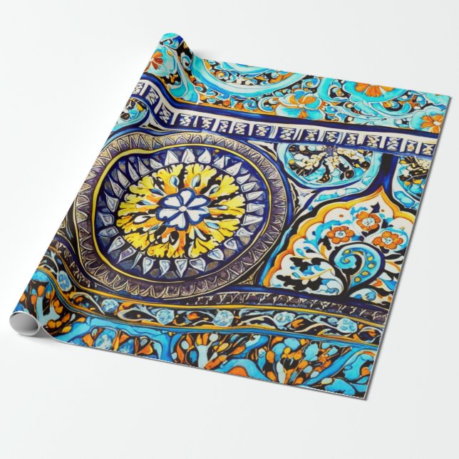 Papier Cadeau Découpage florale en espagnol majorica (Déroulé)