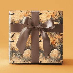 Papier Cadeau Découpage Halloween Automne Chauve-souris Lune
