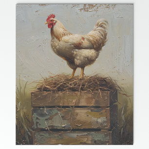 Papier Cadeau Découpage rustique du poulet et du nid