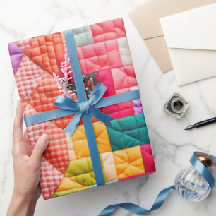Papier Cadeau Découpe colorée en Patchwork