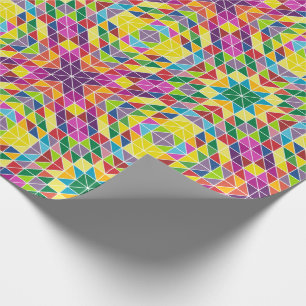 Papier Cadeau Découpe géométrique colorée Cadeau Anniversaire