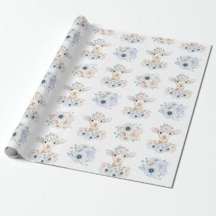 Papier Cadeau Découverte du sexe du bébé agneau rose bleu neutre