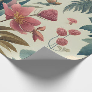 Papier Cadeau Découvrez un motif botanique floral printanier épo