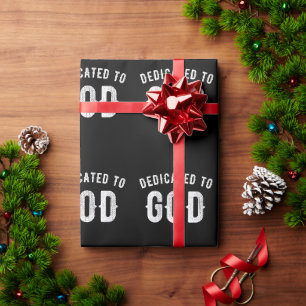 PAPIER CADEAU DÉDIÉ À DIEU PERSONNALISABLE COOL TEXTE BLANC