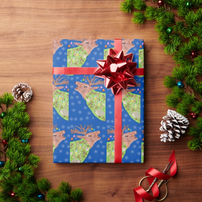 Papier Cadeau Deer Nature Christmas  (Cadeau de vacances)