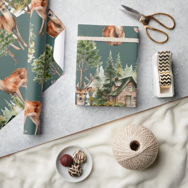 Papier Cadeau Deer Nature Faune Russe Fête Noël (Artisanat)