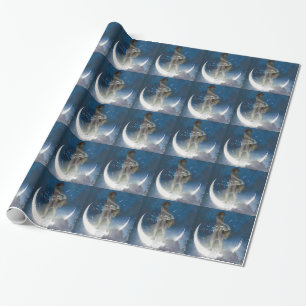 Papier Cadeau Déesse Luna éparpillant les étoiles la nuit